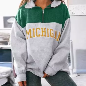 Women s Casual Long Sleeve Printed Zipper Printed Long Sleeve Tops Sweatshirts XL