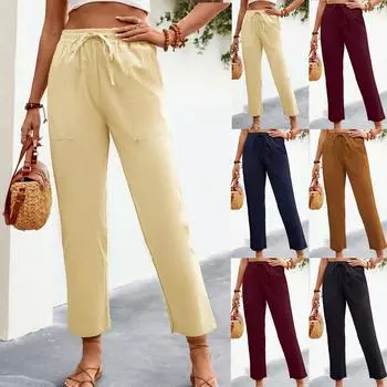 Women s Casual Loose Wide Leg Cozy Pants Yoga Sweatpants Comfy High Waisted Sports Athletic Pants With Pockets XL бежевый