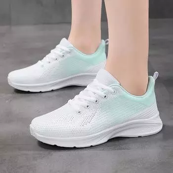 Women s casual shoes 2025 summer new fashion versatile sports shoes breathable fly-woven mesh lightweight running shoes 35