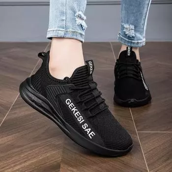 Женская повседневная обувь, модная дышащая толстая подошва, сетчатая обувь на плоской подошве для женщин, вулканизированная обувь для тенниса в спортзале 35