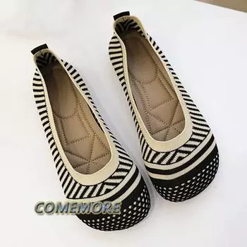 Women s Casual Shoes Holiday Weekends Espadrille Sneakers Classic Knitting Flat Heel Square Toe Spring Summer Flats Loafers Lady 35 бежевый