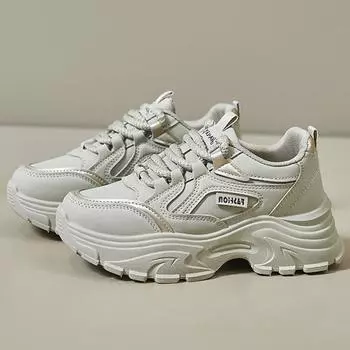 Women s Casual Shoes Thick Sole Increased Casual Flat Running Shoes Soft Sole Female Sports Shoes Versatile white Shoes 35-40 35 чёрный