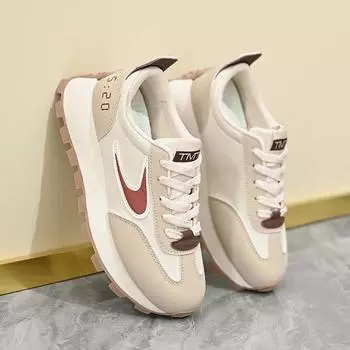 Women s Casual Sneakers Fashion Non-slip Breathable Wear-resistant Training Shoes Womens Outdoor Platform Shoes Zapatillas Mujer 35 бежевый