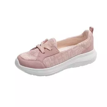 Women s casual sports shoes large size 43 breathable light walking loafers Spring and autumn lace-up flat new designer 35