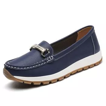 Women s casual work shoes Light plus size 36-44 flats Fashion comfortable Loafer Walking Mom non-slip leather shoes 36