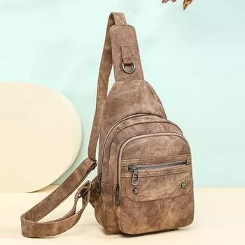 Женская нагрудная сумка через плечо, сумка через плечо из мягкой кожи синий