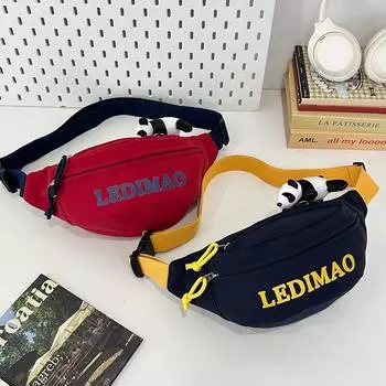 Женская нагрудная сумка Мужская поясная сумка с буквенным принтом Маленькая сумка через плечо чёрный