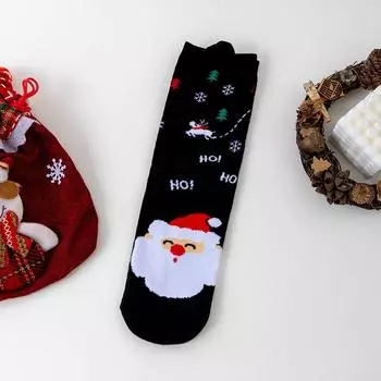 Women s Christmas Stockings, Mid-calf Stockings, Santa Claus, Snowman, Elk, Big Red Stockings 1 pair