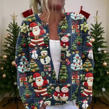 Women S Christmas Sweater Cute Fun Christmas Sweater Fall And Winter Long Sleeve Knitted Sweater L