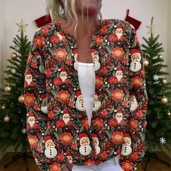 Women S Christmas Sweater Cute Fun Christmas Sweater Fall And Winter Long Sleeve Knitted Sweater L