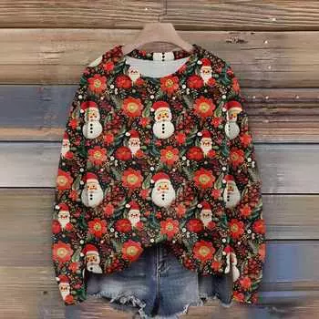 Women S Christmas Sweater Cute Fun Christmas Sweater Fall And Winter Long Sleeve Knitted Sweater L