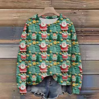 Women S Christmas Sweater Cute Fun Christmas Sweater Fall And Winter Long Sleeve Knitted Sweater L