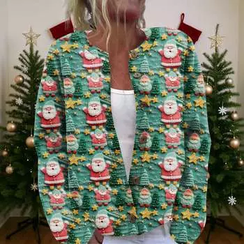 Women S Christmas Sweater Cute Fun Christmas Sweater Fall And Winter Long Sleeve Knitted Sweater L