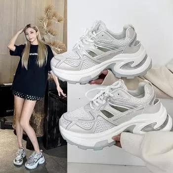 Women s Chunky Sneakers Fashion Casual Shoes Outdoor Sport Shoes for Female Mesh Breathable Tenis Women Vulcanize Shoes 35