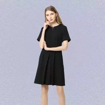 Women s Clothing Fashion Straight-leg New Arrival Spring, Summer, Autumn Black Dress Black L