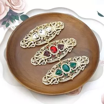 Women s Coffee necklace Gold Large Crystal Bridal Jewelry Brooch красный