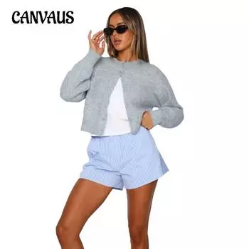 Женский удобный повседневный однотонный вязаный кардиган короткое пальто S розовый