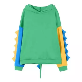 Women s Contrasting Dinosaur Loose Casual Pullover Sweatshirt Sweatshirt L зелёный