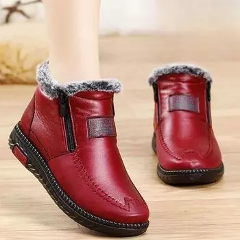 Женские хлопковые сапоги зимой, плюс бархатные толстые хлопковые ботинки, чтобы сохранить тепло, нескользящие и водонепроницаемые зимние сапоги 35 чёрный
