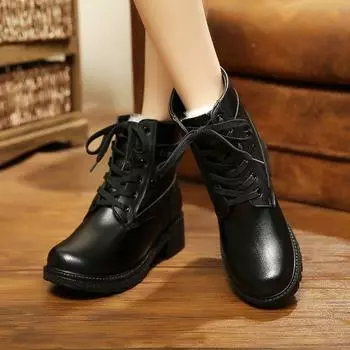 Women s cotton boots wool inner winter warm thick-soled short boots wool women s boots cotton boots shoes 35 чёрный