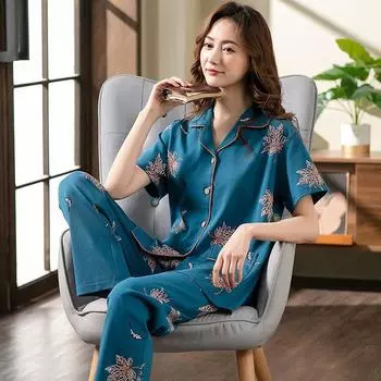 Женские хлопковые пижамы, двухкомпонентные женские пижамные комплекты больших размеров, свободная повседневная домашняя одежда M