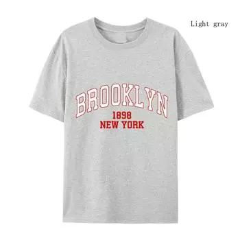 Women s Cotton T-shirt Brooklyn 1898 Letter Print T-shirt Women Fashion New York T-shirt Female Women T-shirt Brooklyn Clothes S