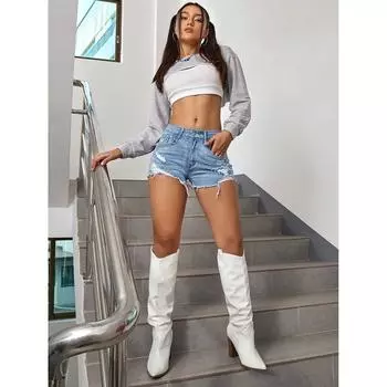 Women s Denim Shorts New Summer Ripped Personality Shorts S