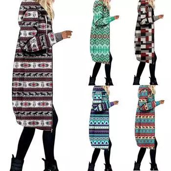 Женское пальто средней длины с длинными рукавами, карманом на молнии и капюшоном, с цифровой строчкой и принтом L красный