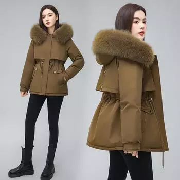 Women s Down Coat 2025 Winter New Loose Coat Short Plushed Thickened Overcoming Cotton Coat M