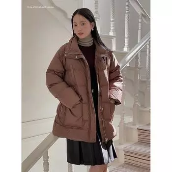 Women s down jacket Goming stand-up collar down jacket winter new cotton jacket S80-120 кофейный
