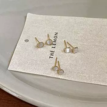 Women s Ear Studs Small and Exquisite Sleep No Need to Take off Opal Cat s eye stone six-piece set-Silver Needle