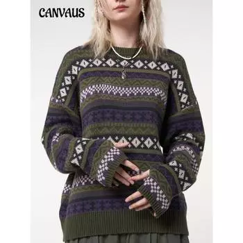 Women s Early Autumn Loose Thin Casual Fashion Collision Splicing Long-sleeved Blouse Pullover Wool Sweater one size fits all фиолетовый