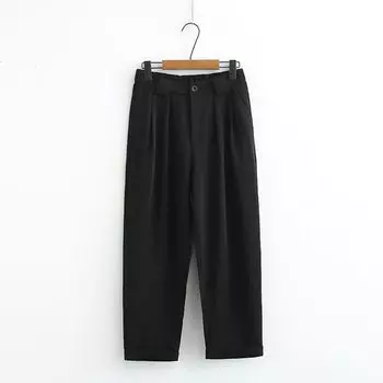 Women s Elastic Waist Harem Thin Cropped Pants Summer Wear Black XL(Suggested 55.00 kg-65.00 kg)