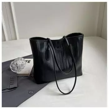 Women s Fall and Winter Leisure Work Commuter Shoulder Bag Black without ornaments