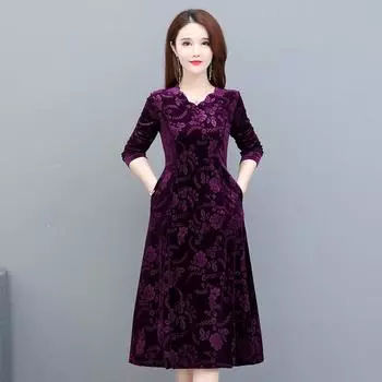 Женское осеннее платье больших размеров с одним швом, однотонное платье-футляр средней длины с длинными рукавами и высокой талией, темпераментные платья 6XL