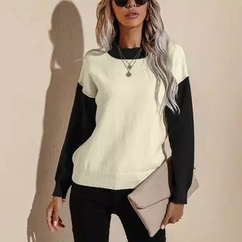 Women s Fashion And Winter Wear Loose Long-sleeved Jumper Knitted Sweaters M