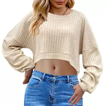 Women s Fashion Casual Autumn Winter Solid Color Print Long Sleeve U-Neck Blouses & Shirts M чёрный