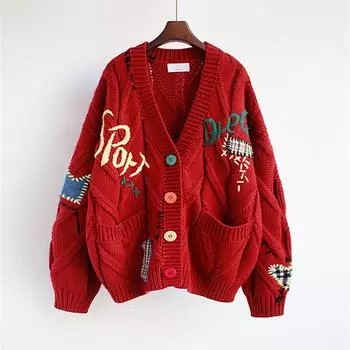 Women s Fashion Casual Daily Coat Loose Short Knit Sweater Top Lazy Wind Cardigan Sweater One Size