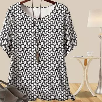 Женская мода повседневная свободная весенняя рубашка женские топы с коротким рукавом изысканный клетчатый узор с принтом XS чёрный