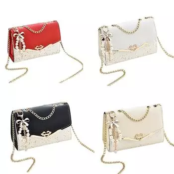Women’s Fashion Crossbody Bag Purse Convertible Chain Strap Handbag Purse Chain Shoulder Bag for Girl Dating Work Daily