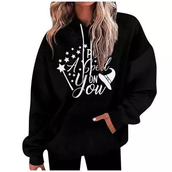 Women s Fashion Daily Versatile Casual Crewneck Sweatshirts Graphic Daily Long Sleeve Gradient Patchwork Halloween Printed Top Sweatshirts XXL тёмно-синий