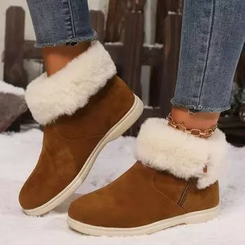 Женские модные туфли на плоской подошве, женские замшевые с круглым носком, с боковой молнией, с мягкой подошвой, противоскользящие, износостойкие, короткие ботинки 36 бежевый