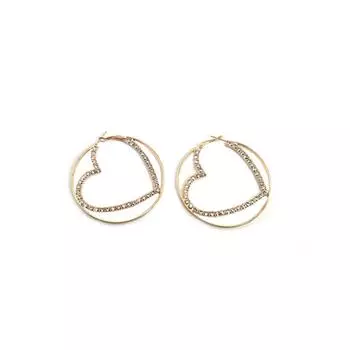 Women s Fashion Gap Heart Shape Earrings золотой
