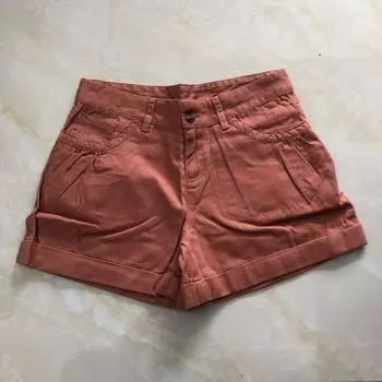 Women s Fashion Low Waist Zipper Wide Leg Casual Shorts Brick Red B- 21-20-1 S