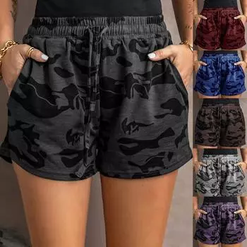 Женские модные новые летние свободные широкие повседневные шорты с высокой талией и резинкой L