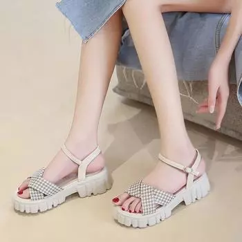 Женские модные повседневные сандалии на платформе 36 чёрный