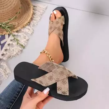 Women s Fashion Sandals, Cross Strap Thick Sole Platform Casual Sandals, Ankle Strap Buckle Summer Sports Sandals 2024 36 синий