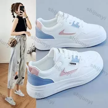 Women s Fashion Sneakers Tennis Sports Shoes Autumn New Lace Up Outdoor Female Casual Vulcanised Shoes Ladies Casual Sport Shoes 35 синий