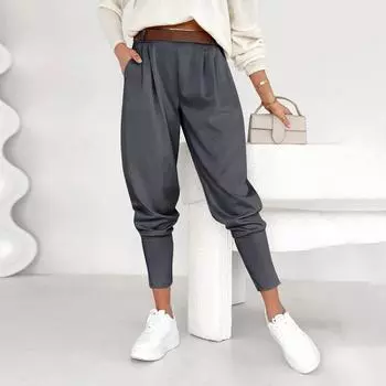 Women s Fashion Solid Color Sports Haren Casual Pants S