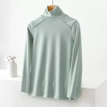 Women s Fashion Solid Colour Long Sleeve Fleece Thickened Top M